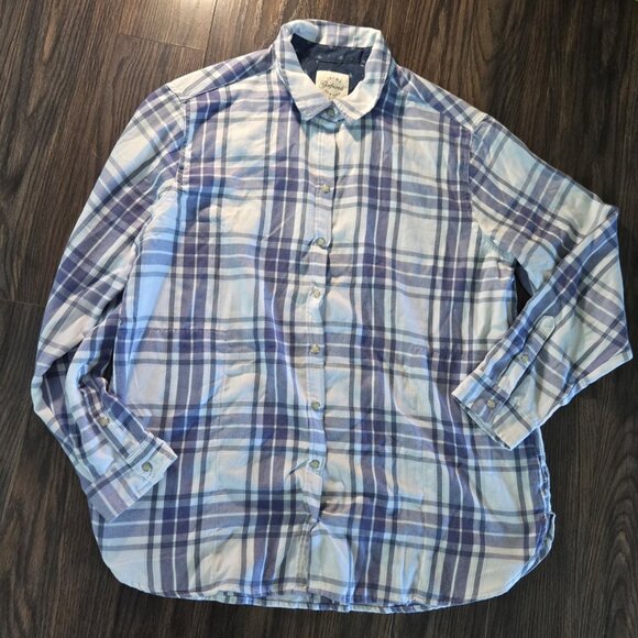 JACH'S GIRLFRIEND Brushed Flannel Western Style Plaid Shirt NWOT/SIZE XL - Picture 1 of 4